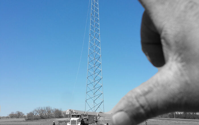 Hand Measuring Large Tower