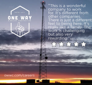 Great five star Google Review for One Way Wireless Construction