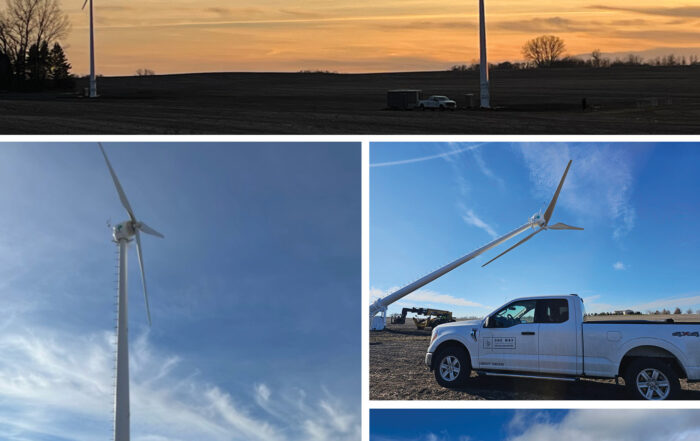 One Way Wireless Construction Assists client in erecting wind turbines.