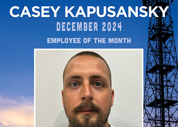 One Way Wireless Constructions' Employee of the Month for December 2024 is Casey Kapusansky